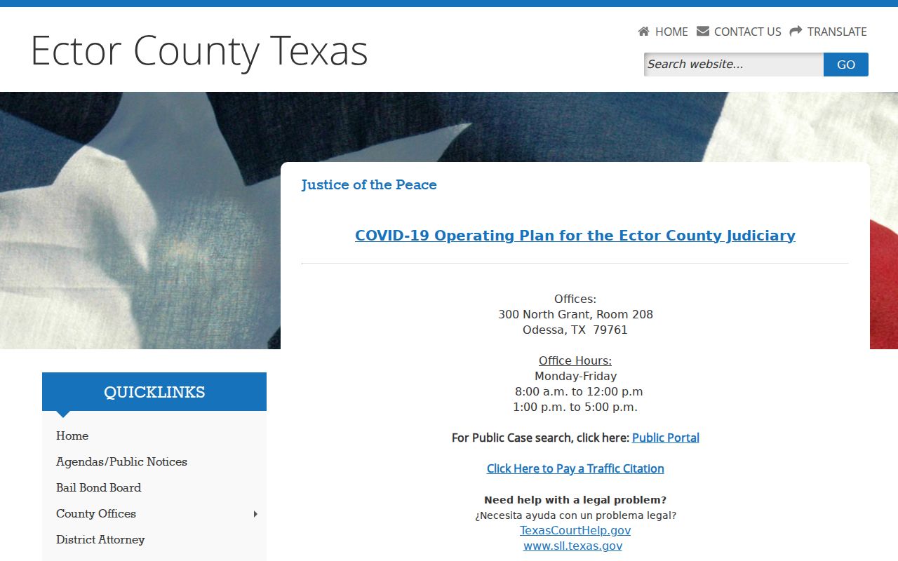 Ector County warrant records routing through four JP precincts